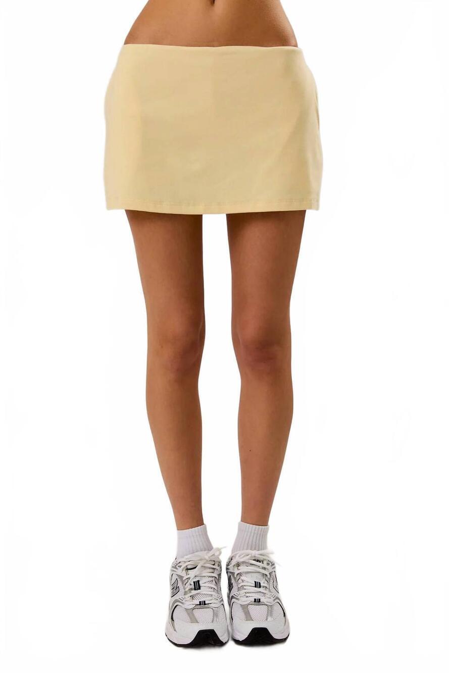 NEW LE LIS butter mini skort in buttery yellow